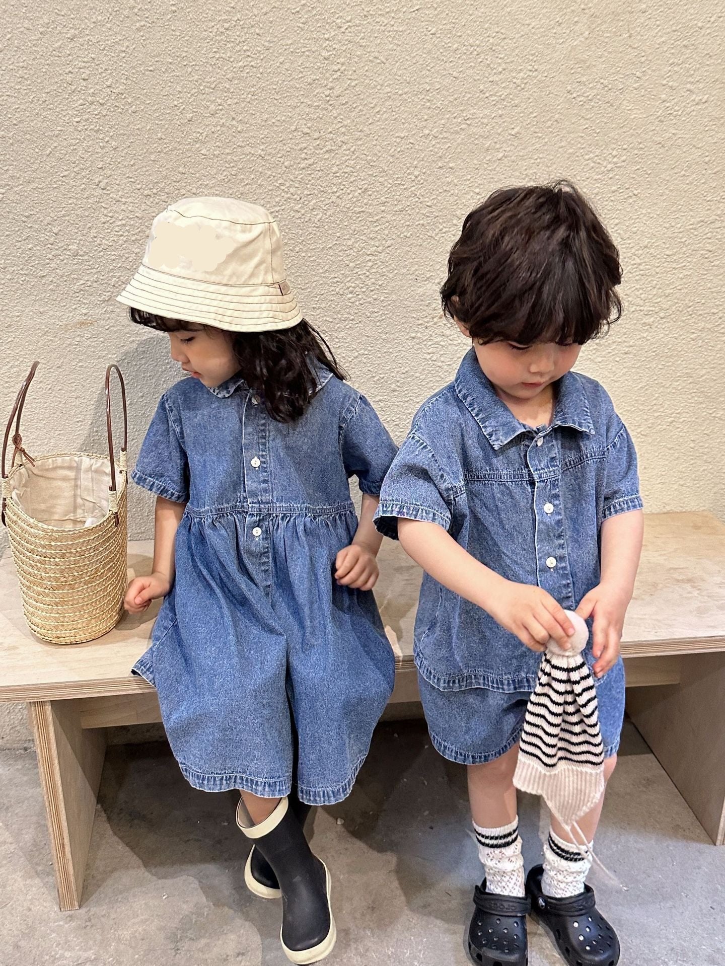 SHORT/SHIRT SET OR DENIM SUPER OVERSIZED DRESS