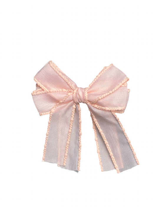 BUBBLE EDGE HAIR BOW - PEACH