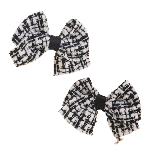 TWEED BOWS SET OF 2 - LICORICE