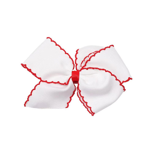 SCALLOP TRIM GRANDE BOW - SANTA