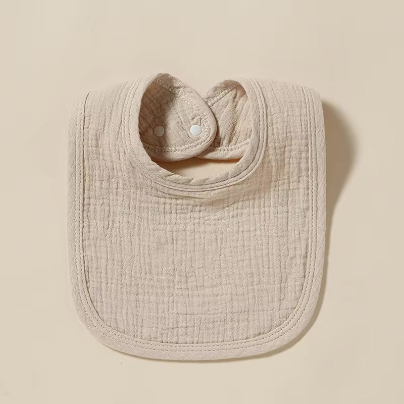 GAUZE COTTON MUSLIN BIB - VANILLA