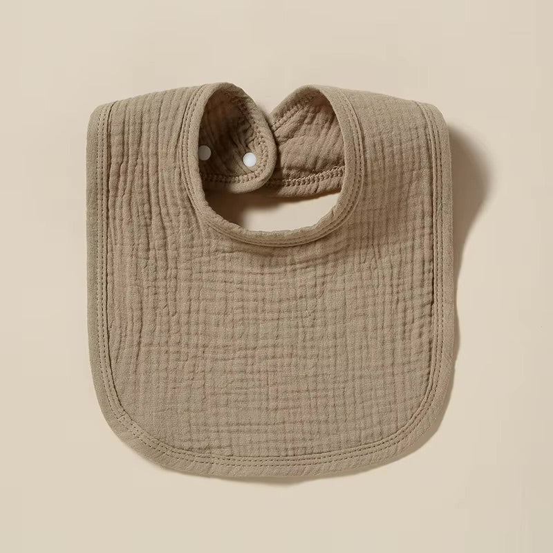 GAUZE COTTON MUSLIN BIB - STONE