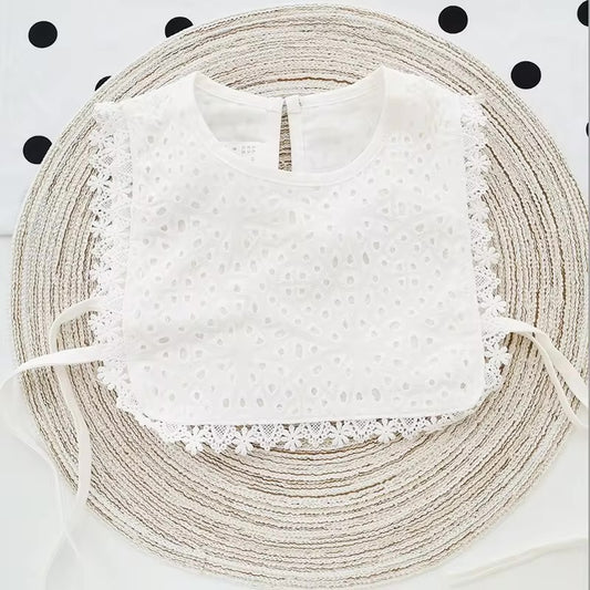 SMOCK FRILL BIB - EMBROIDED LACE