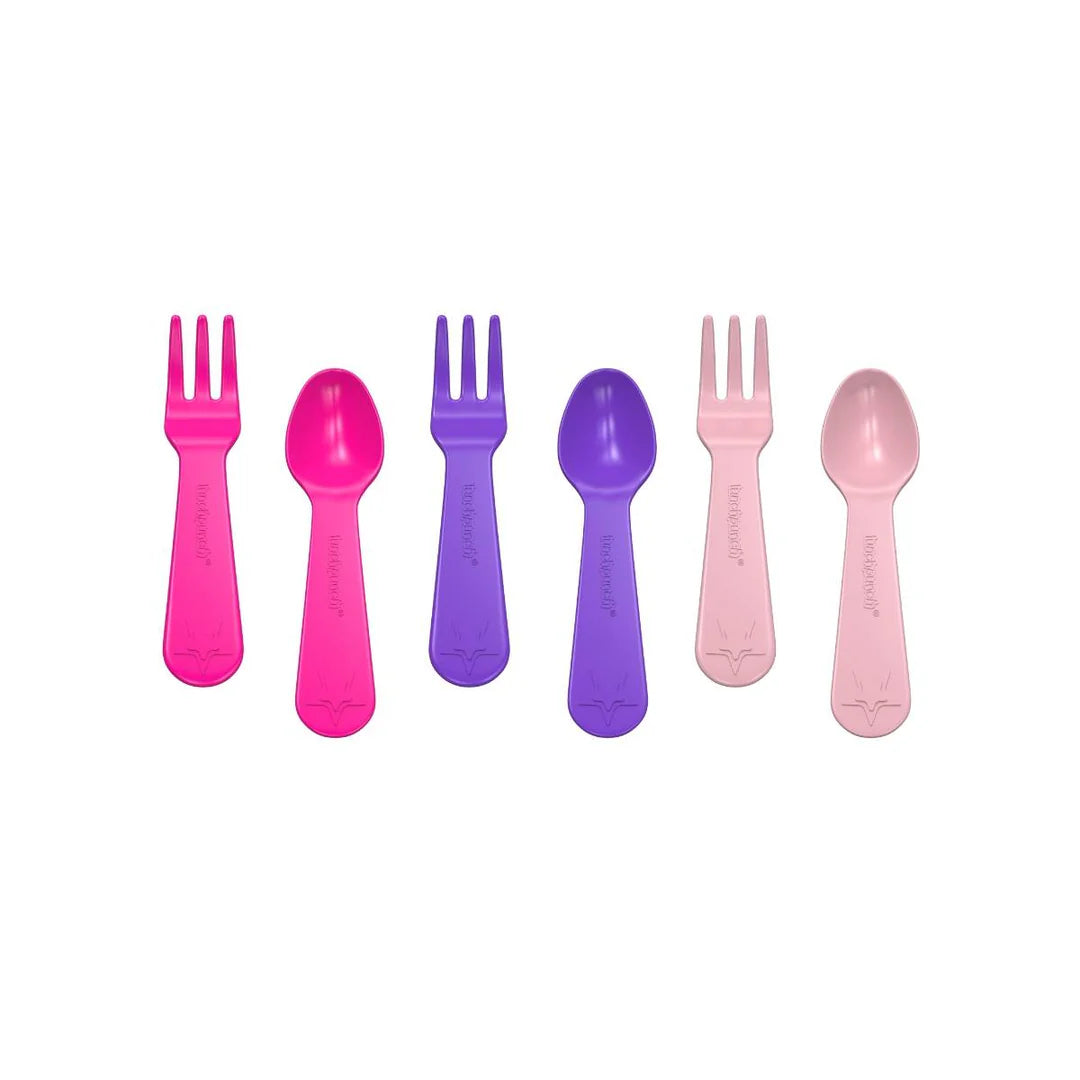 LUNCH PUNCH FORK AND SPOON SET - PINK