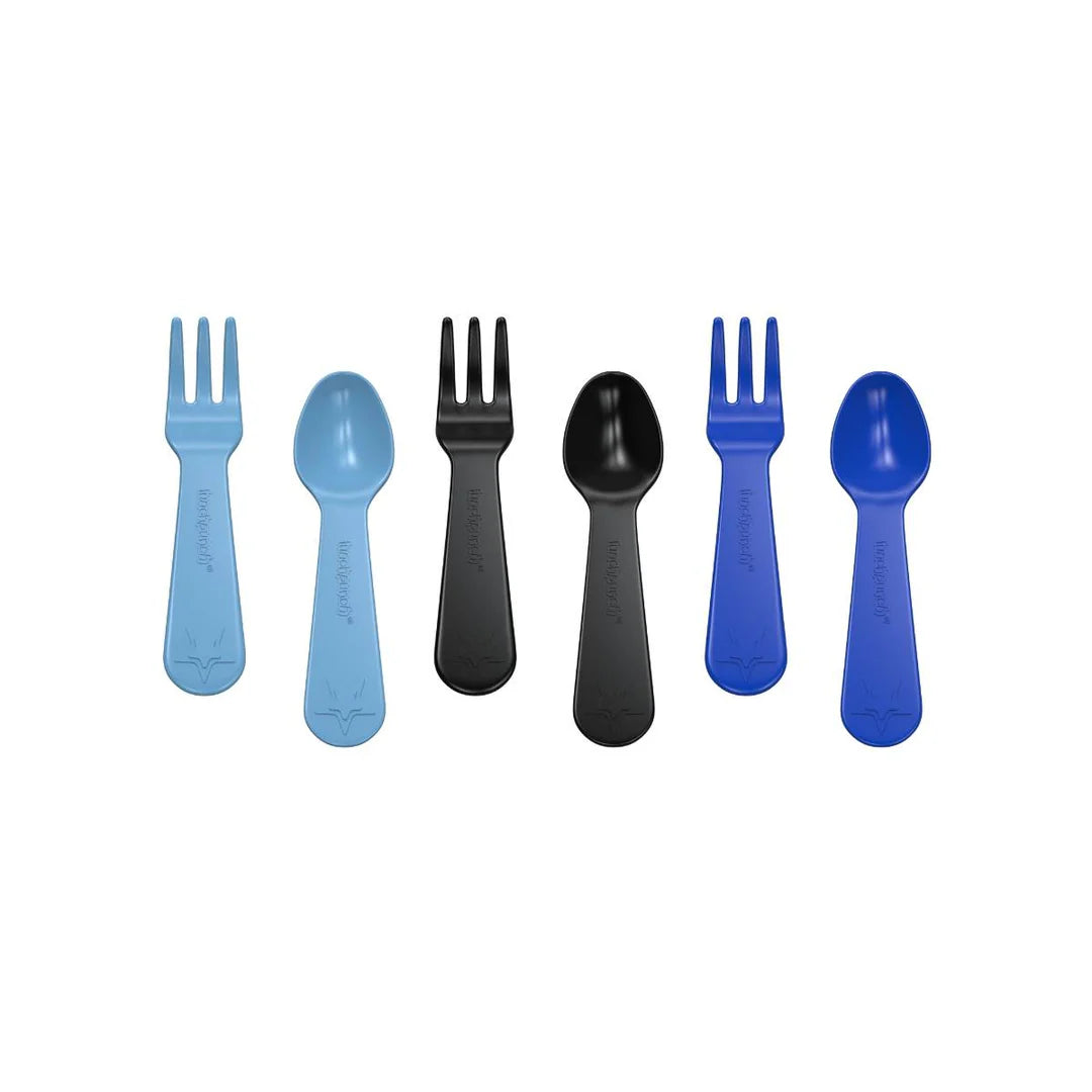 LUNCH PUNCH FORK AND SPOON SET - BLUE