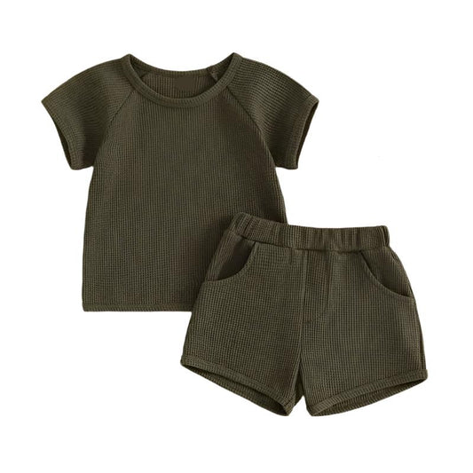 WAFFLE TEE SET - ARMY