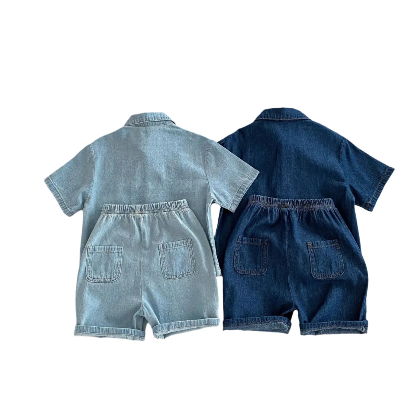 DENIM SHORT AND SHIRT SET