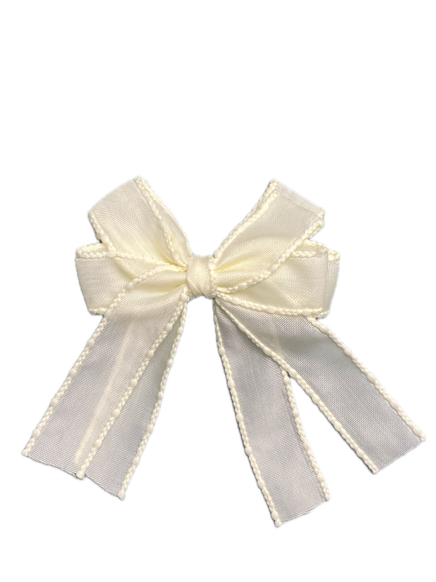 BUBBLE EDGE HAIR BOW - COCONUT