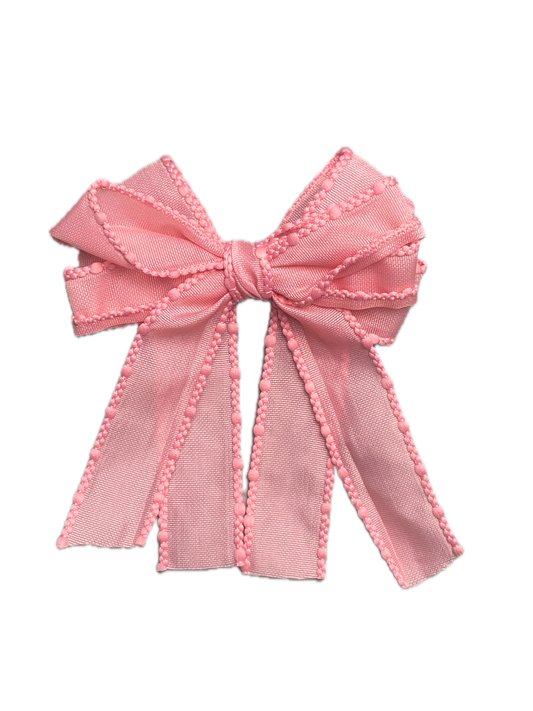 BUBBLE EDGE HAIR BOW - ROSE