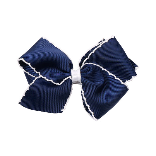 SCALLOP TRIM GRANDE BOW - MIDNIGHT