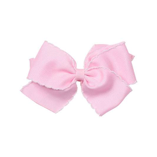 SCALLOP TRIM GRANDE BOW - FAIRY FLOSS